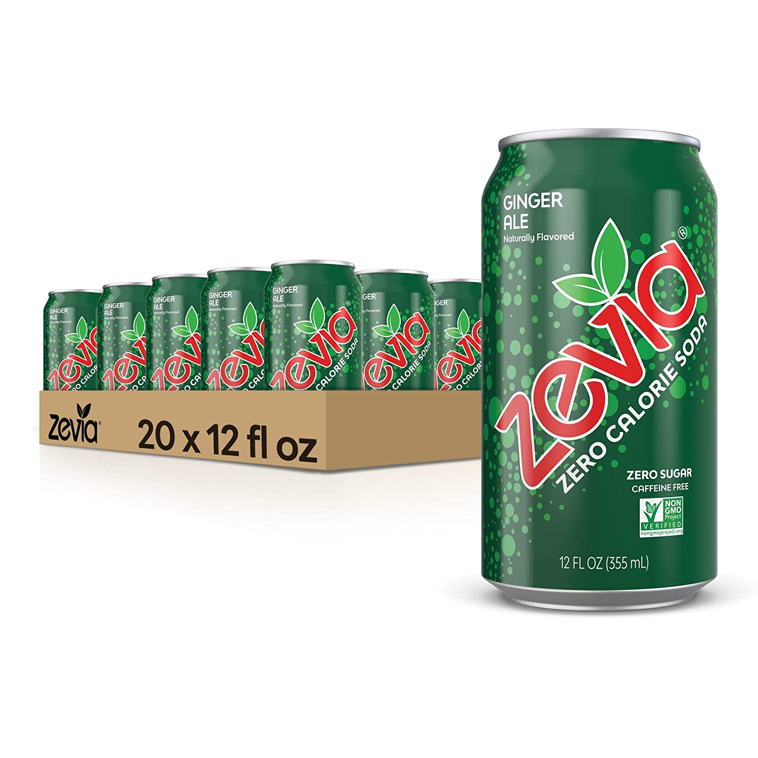 Zevia Zero Calorie Soda， Ginger Ale， 12 Ounce Cans (Pack of 20) - Image 8